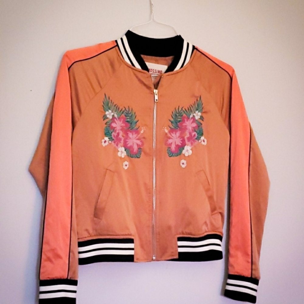 Mossimo Supply Satin Embroidered Jacket